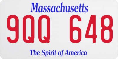 MA license plate 9QQ648
