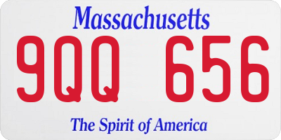 MA license plate 9QQ656