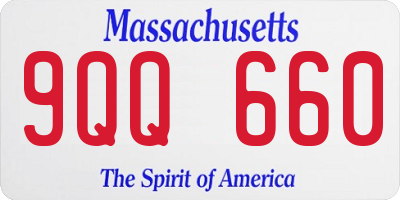 MA license plate 9QQ660