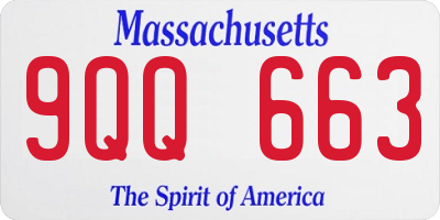 MA license plate 9QQ663
