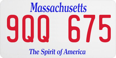 MA license plate 9QQ675