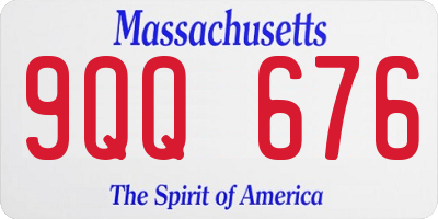 MA license plate 9QQ676