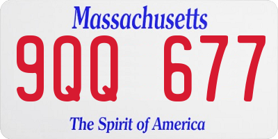 MA license plate 9QQ677