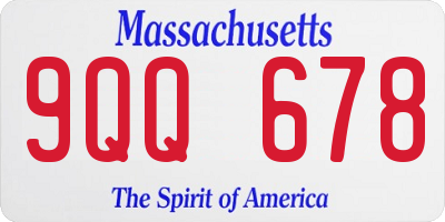 MA license plate 9QQ678