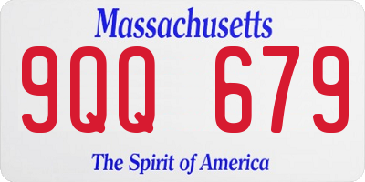 MA license plate 9QQ679