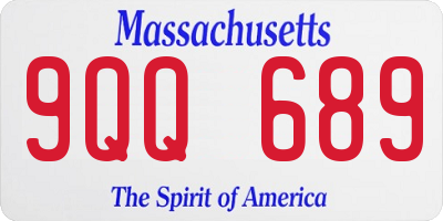 MA license plate 9QQ689