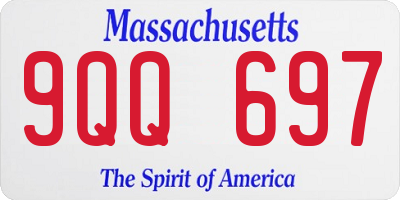 MA license plate 9QQ697