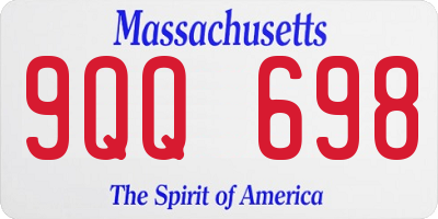 MA license plate 9QQ698
