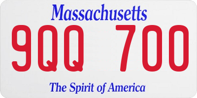 MA license plate 9QQ700