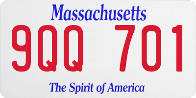 MA license plate 9QQ701
