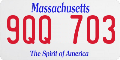 MA license plate 9QQ703