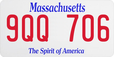 MA license plate 9QQ706