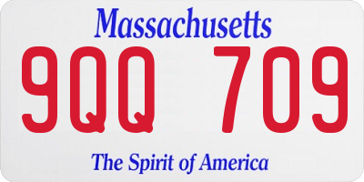 MA license plate 9QQ709