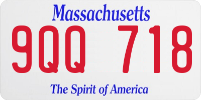 MA license plate 9QQ718