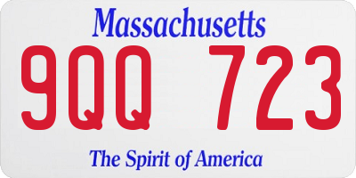 MA license plate 9QQ723