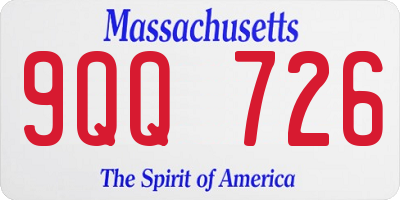 MA license plate 9QQ726