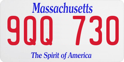 MA license plate 9QQ730