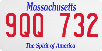 MA license plate 9QQ732
