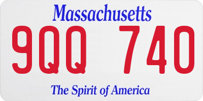 MA license plate 9QQ740