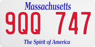 MA license plate 9QQ747