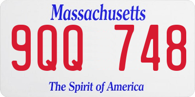 MA license plate 9QQ748