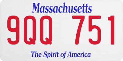 MA license plate 9QQ751