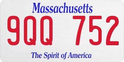 MA license plate 9QQ752