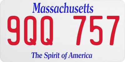 MA license plate 9QQ757