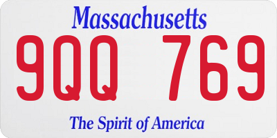 MA license plate 9QQ769