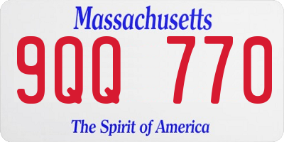 MA license plate 9QQ770