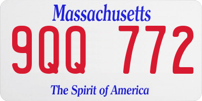 MA license plate 9QQ772