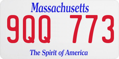 MA license plate 9QQ773