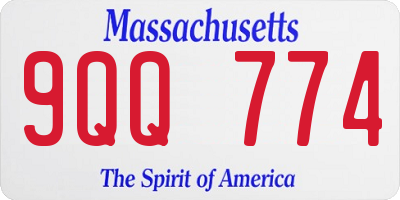 MA license plate 9QQ774