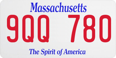 MA license plate 9QQ780