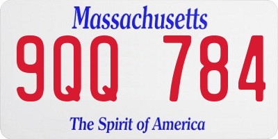 MA license plate 9QQ784
