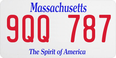 MA license plate 9QQ787