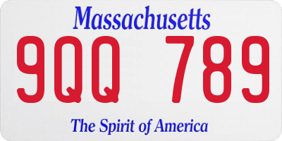 MA license plate 9QQ789