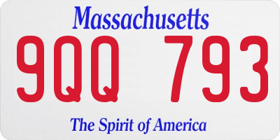 MA license plate 9QQ793