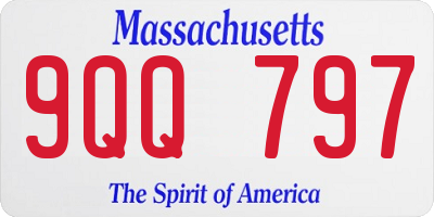 MA license plate 9QQ797