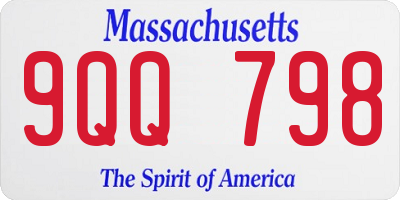 MA license plate 9QQ798