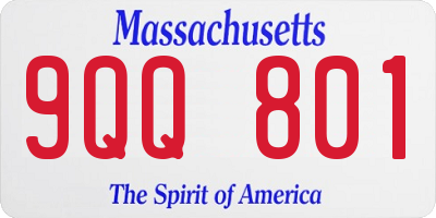 MA license plate 9QQ801