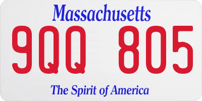 MA license plate 9QQ805