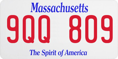 MA license plate 9QQ809