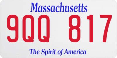 MA license plate 9QQ817