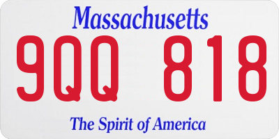 MA license plate 9QQ818