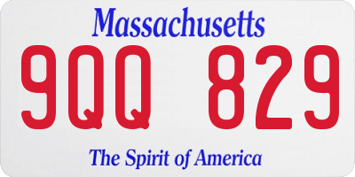 MA license plate 9QQ829
