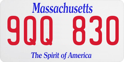 MA license plate 9QQ830