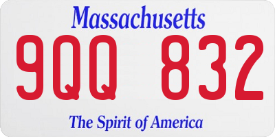 MA license plate 9QQ832