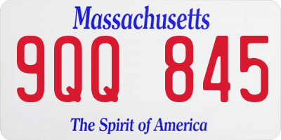 MA license plate 9QQ845