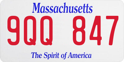 MA license plate 9QQ847